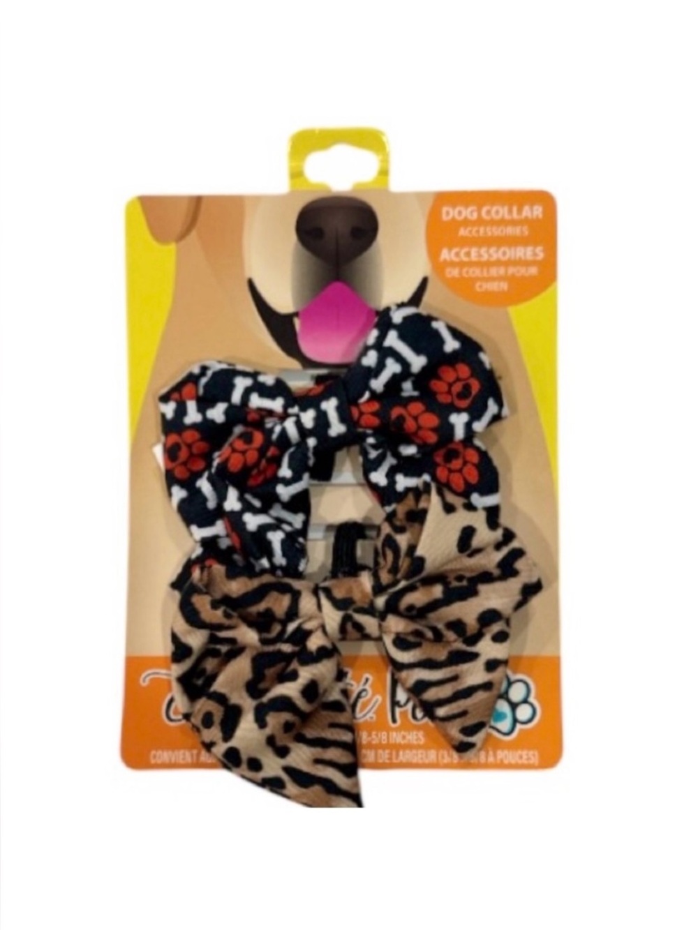 ENCHANTE PET Dog Collar 2 Accessory Bows Cute Paws Hearts Bones Animal Print NEW